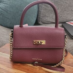 Nanette Lepore Burgundy Leather Handbag
